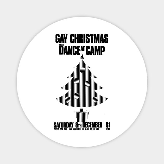 Gay Christmas Disco Dance At Camp (Vintage Australian Poster) Magnet by SNAustralia